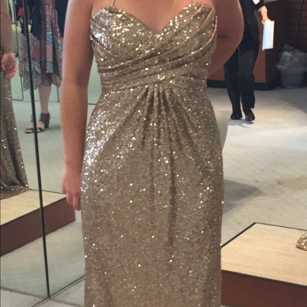 Alfred Angelo sapphire Gold sequin  dress 8114L